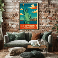 Statue Of Liberty And Ellis Island Poster