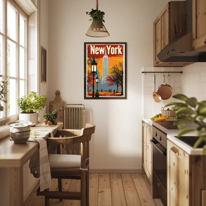 Empire State Building Vintage New York Style Poster