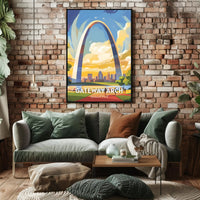Gateway Arch in Vibrant Skyline National Park Poster