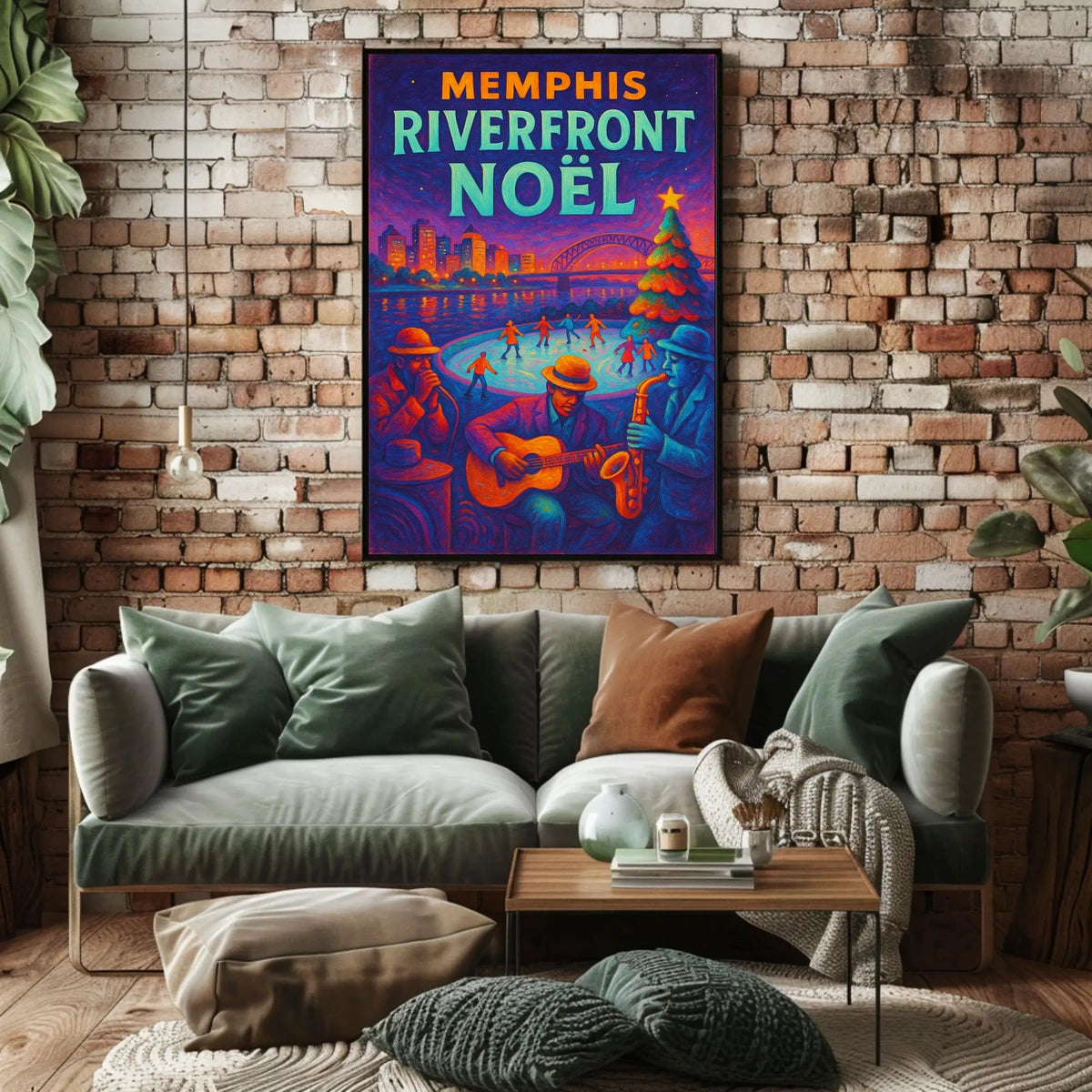 Memphis Riverfront Noël Poster
