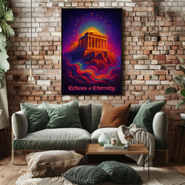 Echoes of Eternity: Surreal Greek Temple Poster