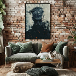 Dark Fantasy Poster: Mysterious Eyes, Abstract Background PosterGoat