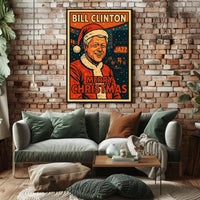 Bill Clinton Merry Christmas Poster