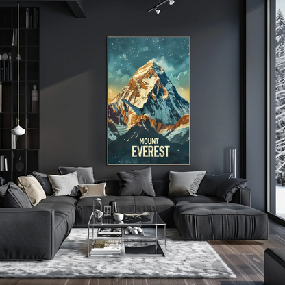 Mount Everest Himalayan Peak Snowfall Travel Poster