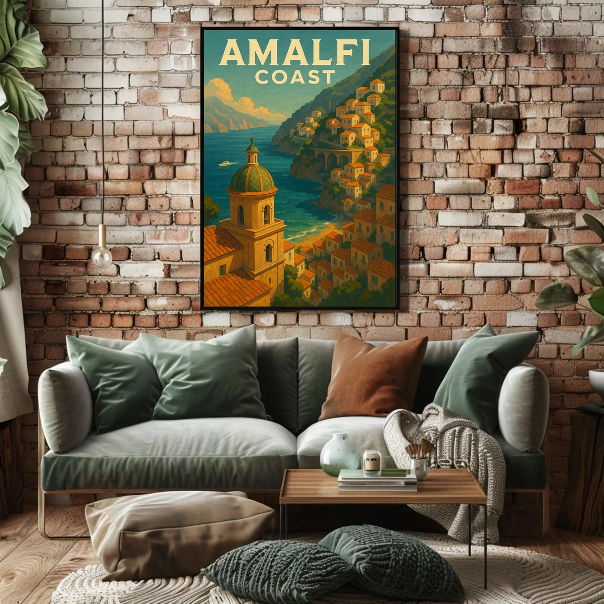 Amalfi Coast Poster Wall Art Seaside Print Travel Vibes