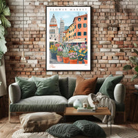 Vibrant Flower Market in Pisa Poster PosterGoat