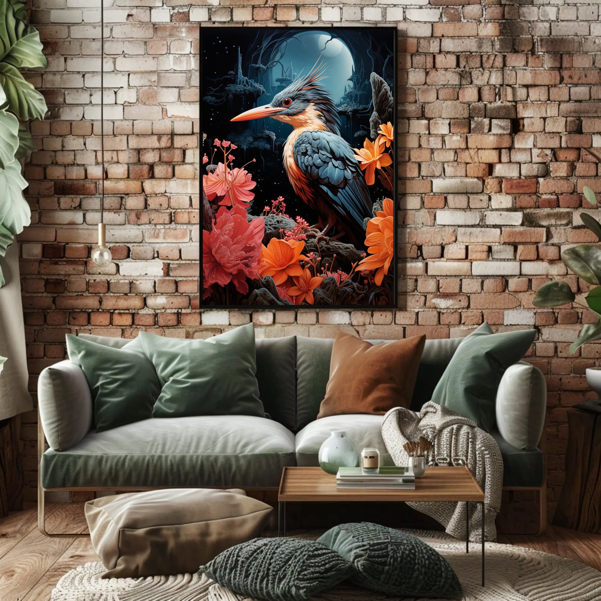 Enchanted Night Bird Poster