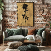 Black Rose Ink Dripping Gothic Art Poster PosterGoat