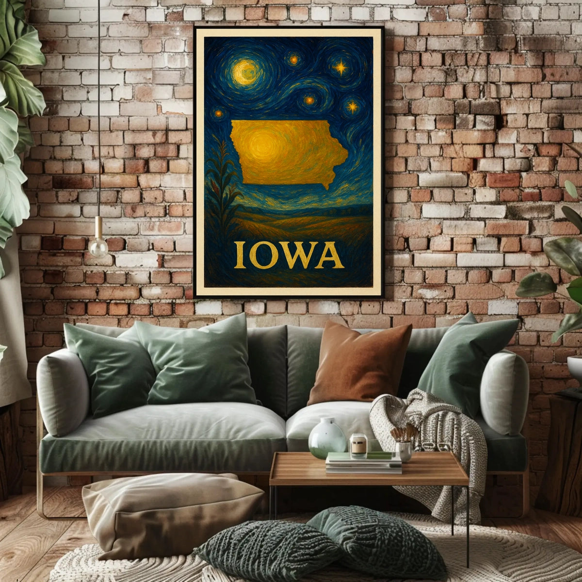 Iowa Impressionistic Landscape Art Print - Cultural or Heritage Poster