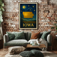 Iowa Impressionistic Landscape Art Print - Cultural or Heritage Poster