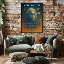 Einstein Inspirational Quote Vintage Art Motivational or Quote Poster
