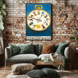Swiss Winter Adventures Vintage Travel Poster PosterGoat