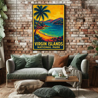 Virgin Islands Vintage Travel Wanderlust Poster