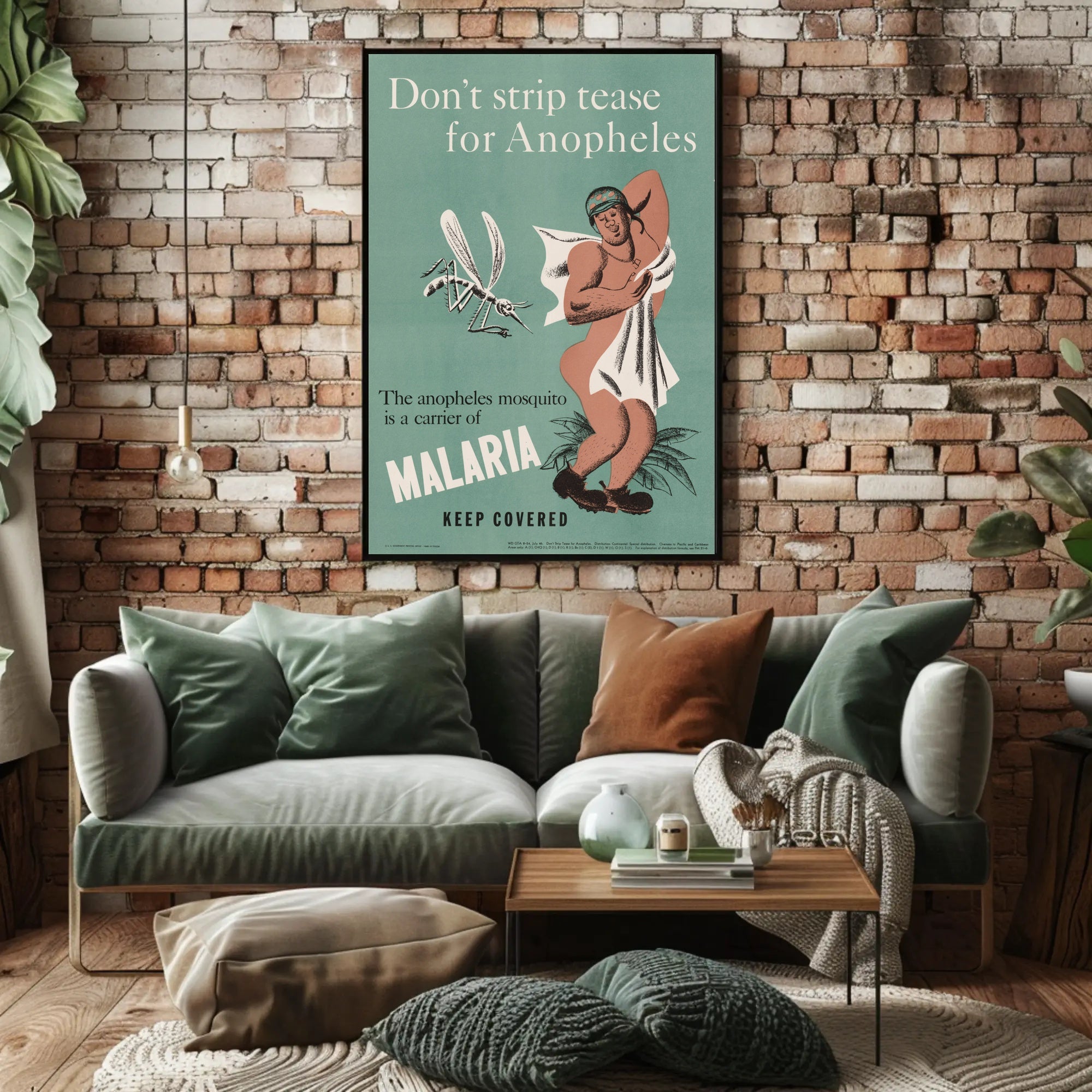 Malaria Prevention Humor: Vintage Educational Poster PosterGoat