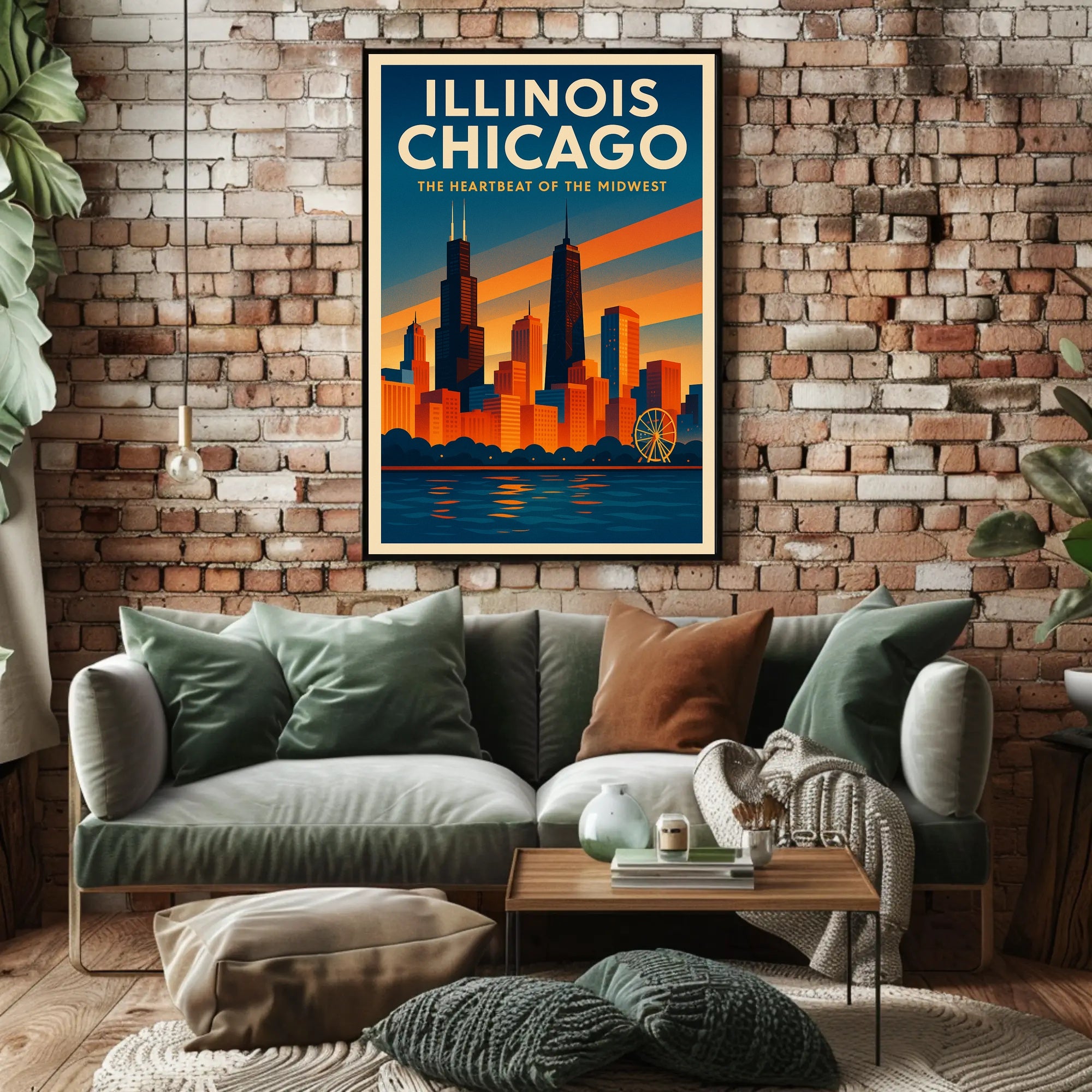 Illinois Chicago The Heartbeat of the Midwest Poster