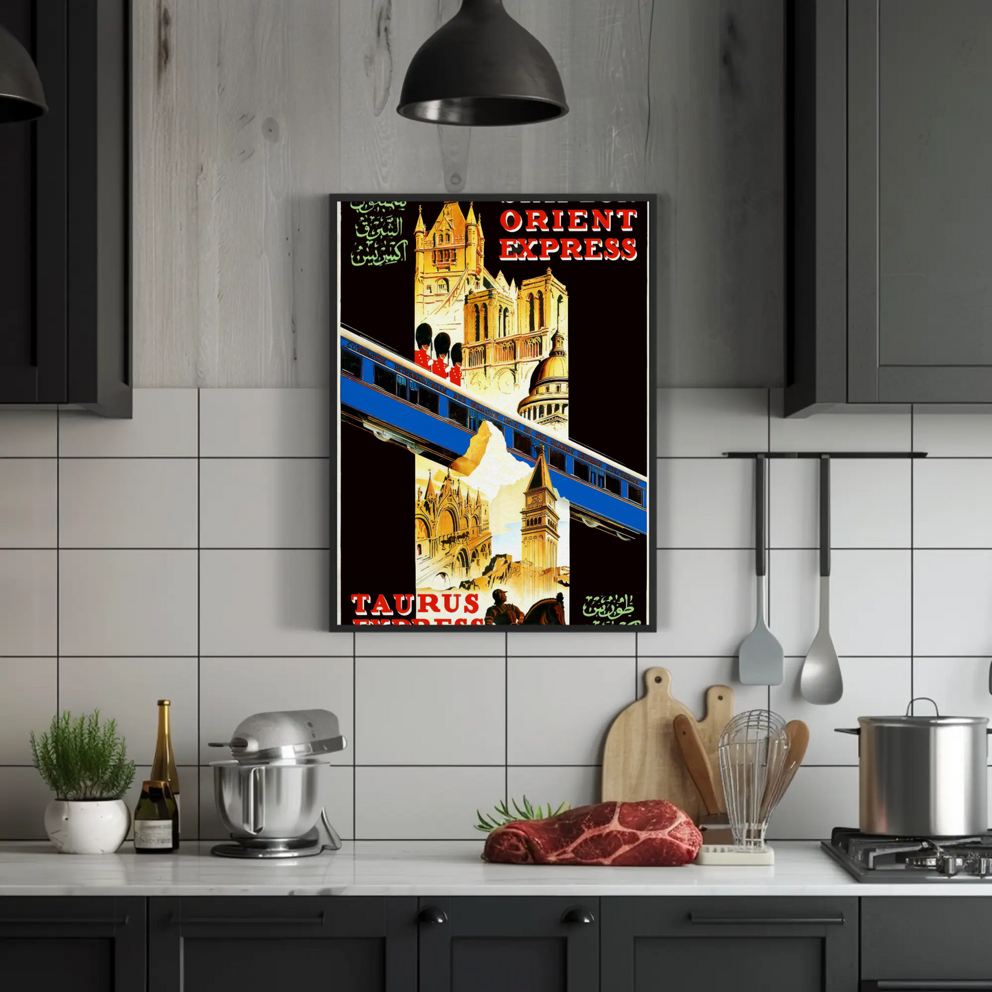 Simplon Orient Express Taurus Route Vintage Travel Poster