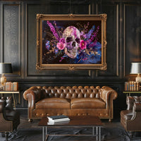 Floral Skull Art Poster
