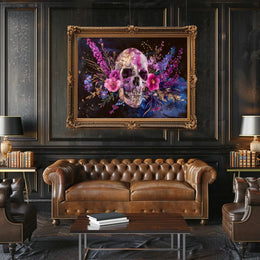 Floral Skull Art Poster