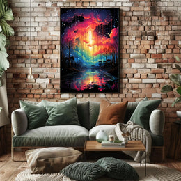 Dreamscape Multicolored Landscape Artistic Poster