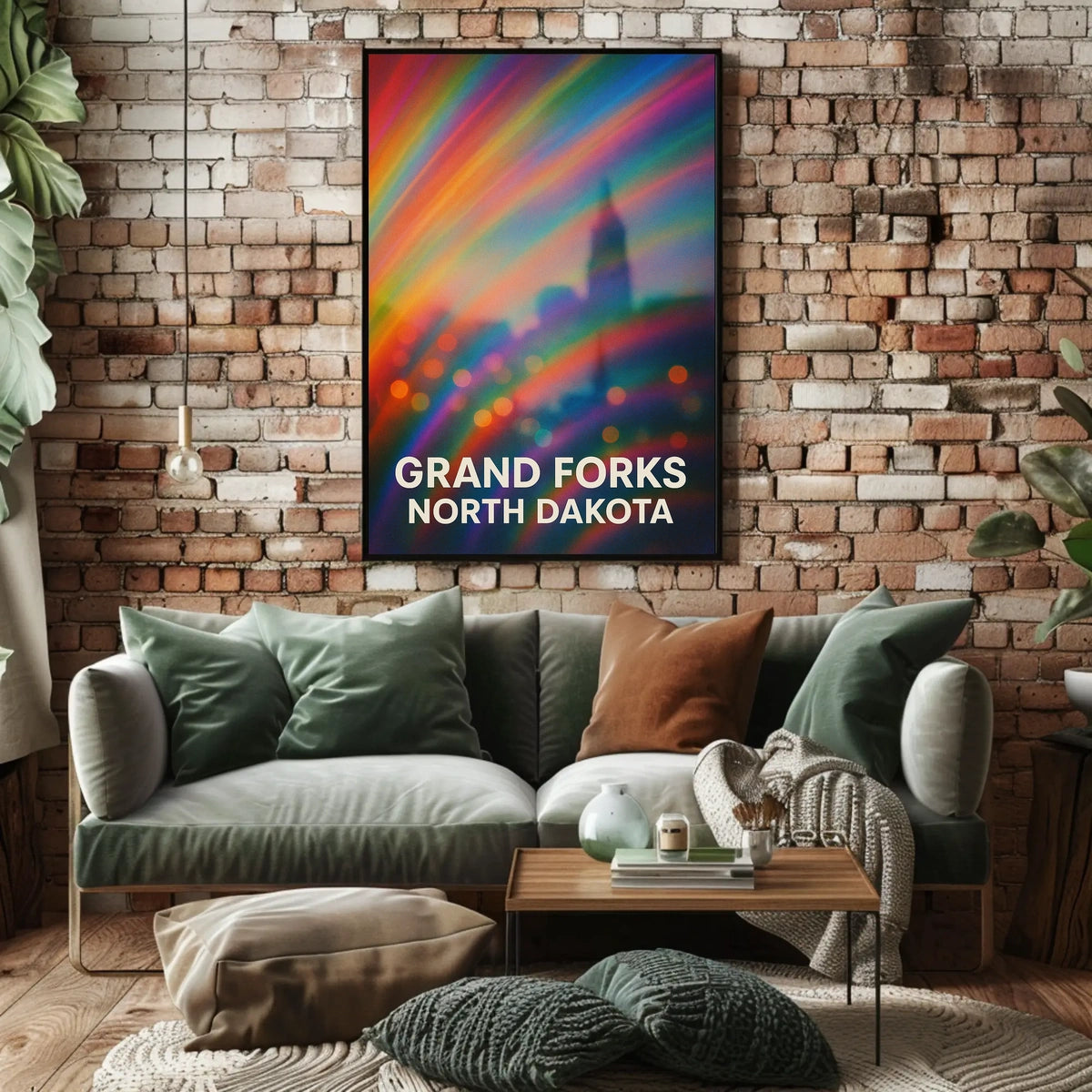 Grand Forks North Dakota Minimalist Travel Decor Poster