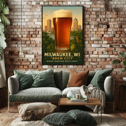 Milwaukee, WI Brew City Poster