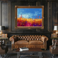 Vibrant Pastoral Landscape Impressionistic Art Poster