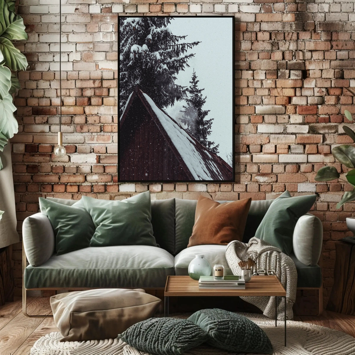 Serene Winter Cabin Scene National Park Poster