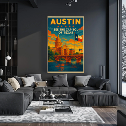 Austin Texas Capitol Travel Poster