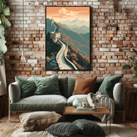 Great Wall of China Sunset Cultural or Heritage Poster