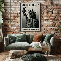 Statue of Liberty Vintage Art in Cultural or Heritage Poster