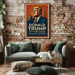 Patriotic Trump Bold Leadership Vintage Poster