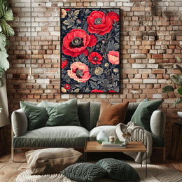 Elegant Red Poppies Artwork, Abstract or Artistic Poster