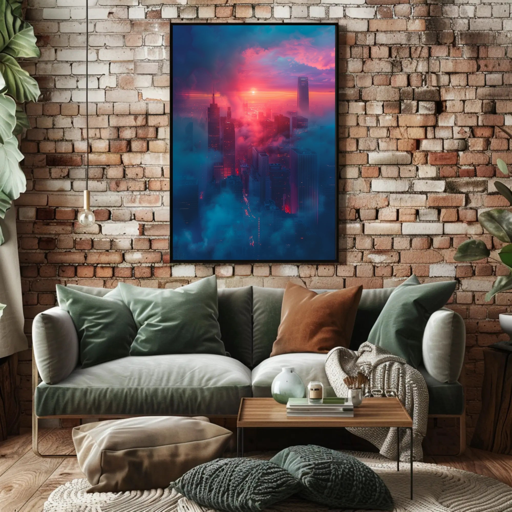 Futuristic Cityscape at Sunset - Urban or Cityscape Poster PosterGoat