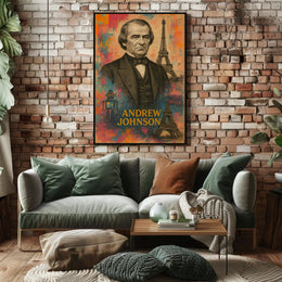 Sophisticated Portrait with Eiffel Tower Artistic Pop Culture Poster
