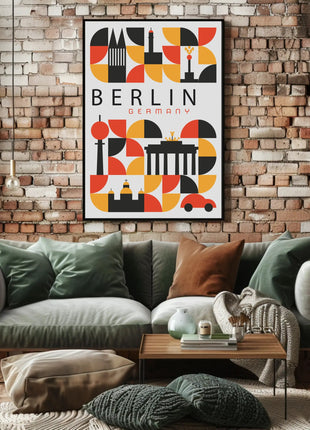 Berlin Landmarks Abstract Art Urban or Cityscape Poster