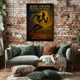 Jesse Owens Vintage Olympic Triumph Poster Art