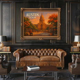Austin Texas Live Music Capital Poster Art