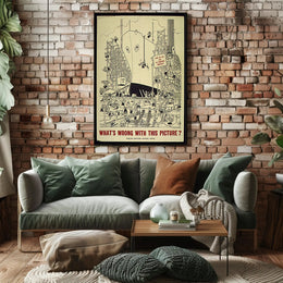 Workplace Safety Humor in a Chaotic Shipyard Poster
