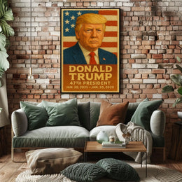 Patriotic Leadership Portrait Poster with American Flag Theme