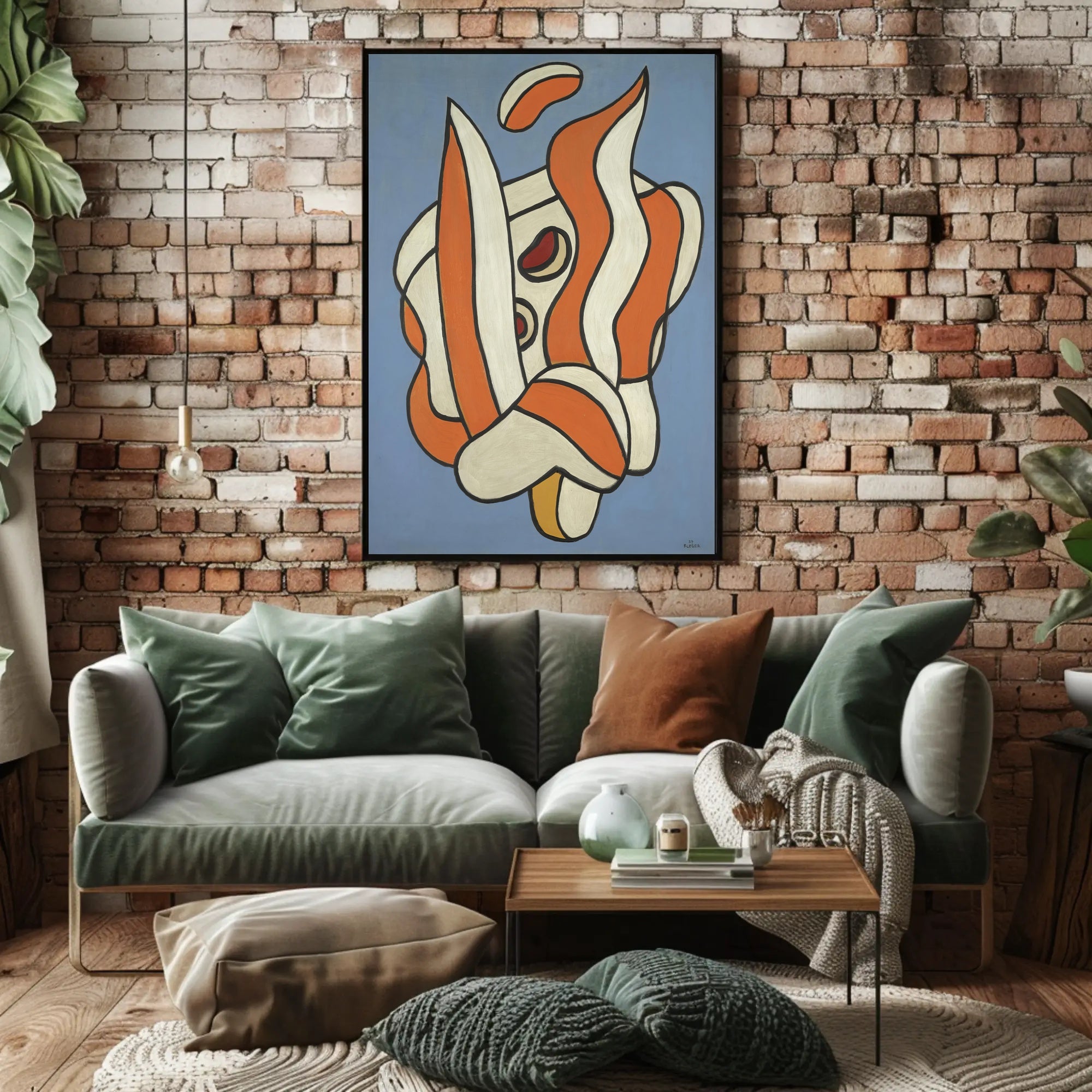 Abstract Shapes on Blue Poster