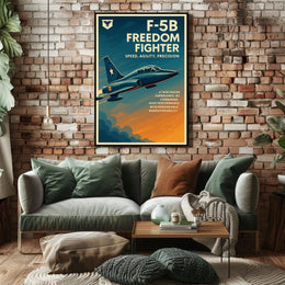 F-5B Freedom Fighter Jet Military Recruitment Poster
