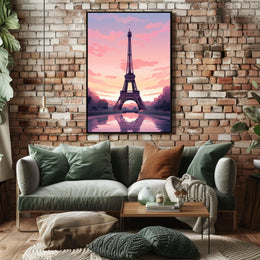 Eiffel Tower Sunset Dreamscape Urban or Cityscape Poster