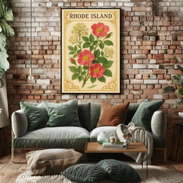 Rhode Island Floral Poster