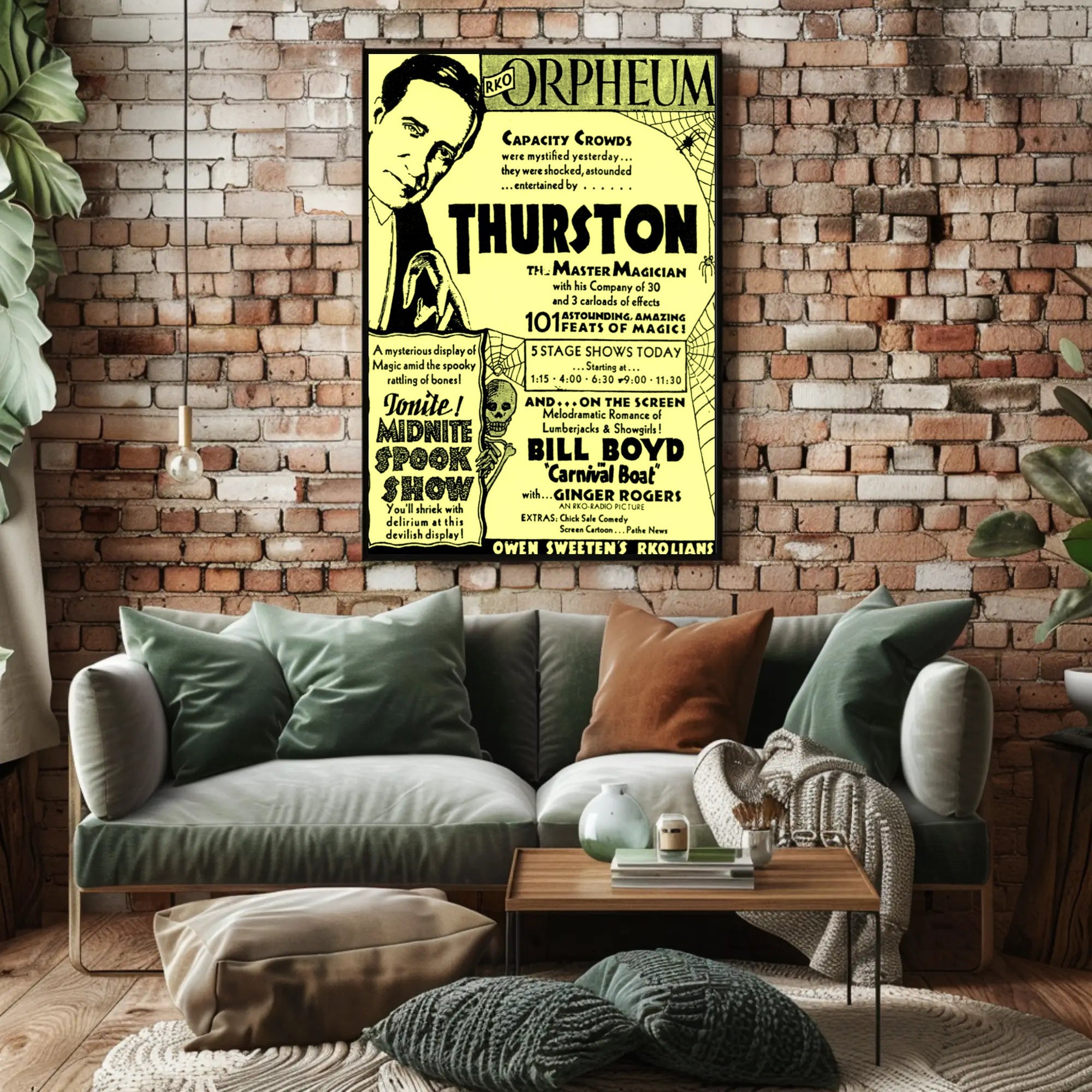 Thurston Magic Show Vintage Theatrical Cultural Poster