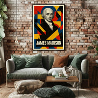 James Madison 4th President of the United States Abstract Pop Poster