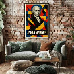 James Madison 4th President of the United States Abstract Pop Poster