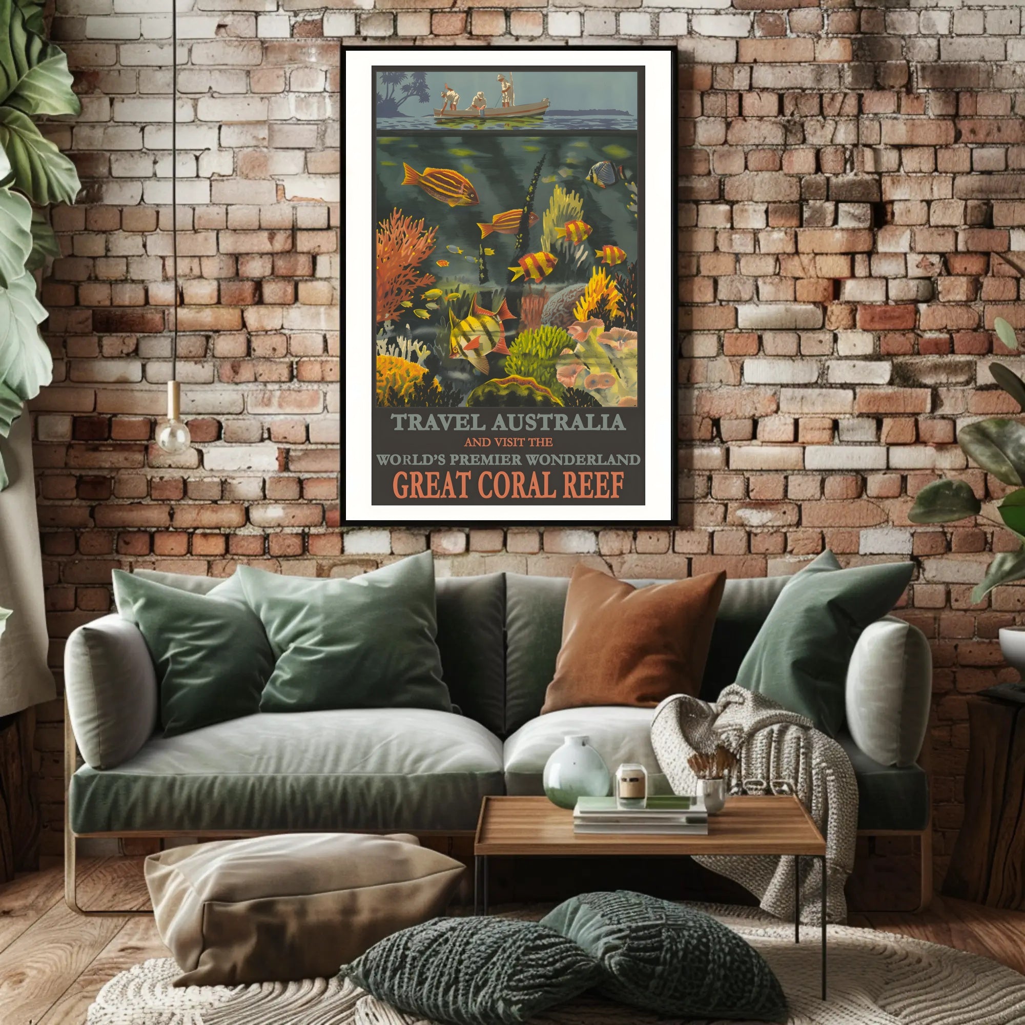 Vibrant Underwater Adventure Great Coral Reef Australia Travel Poster