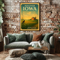Iowa Countryside Vintage Travel Poster