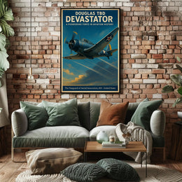 Douglas TBD Devastator Vintage Aviation Poster