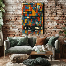 Lee's Summit Abstract Geometric Art Poster